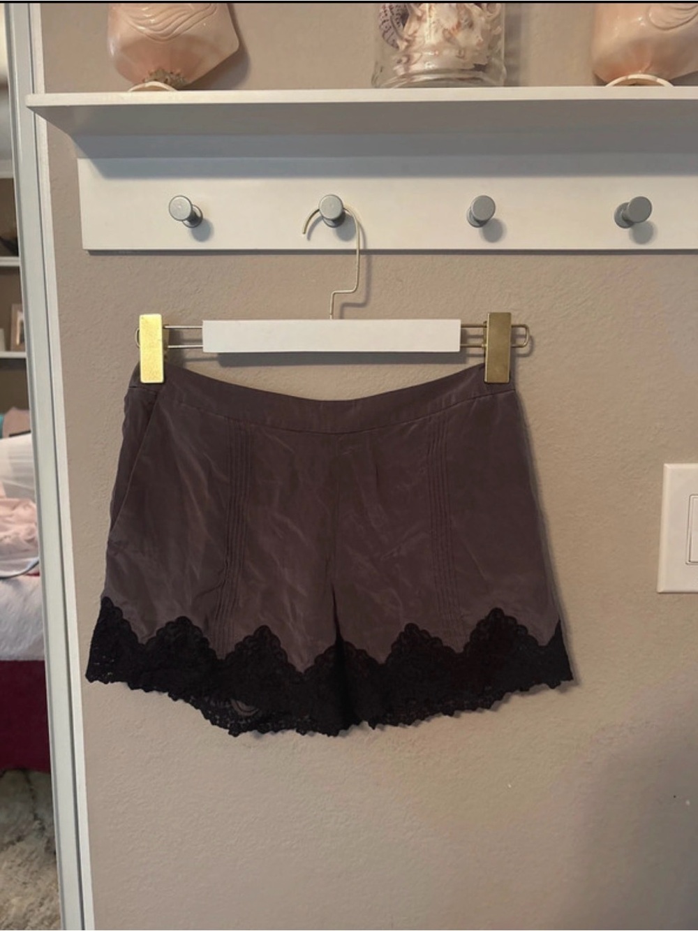 Club Monaco Lace-Trim Gray Shorts